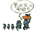 fluchende Eulenfamilie