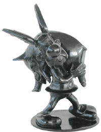 Asterix mit Wildschwein aus Bronze