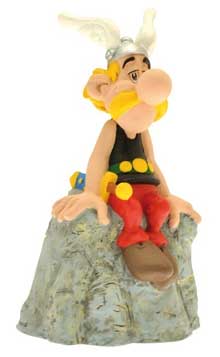 Spardose Asterix auf Stein